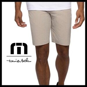 Travis Mathew Men's Tan Flat Front Shorts